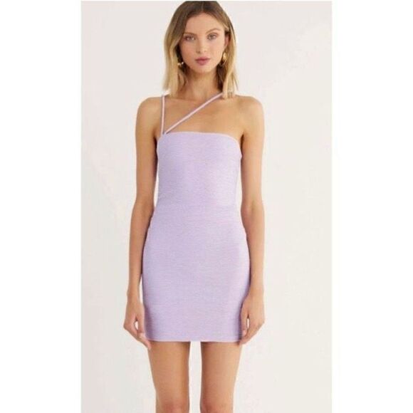 RUMER The Label Reverie Penelope Mini Bodycon Dress Lilac - Picture 1 of 9